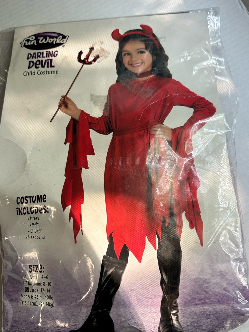 Fun World Darling Devil Kids Halloween Costume - Red